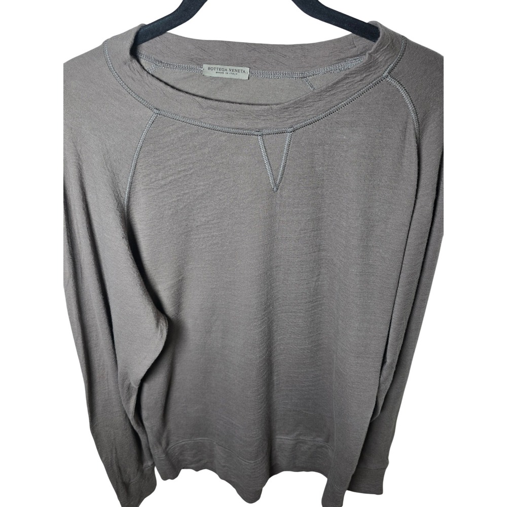 BottegaVeneta MensTaupe Cotton Modal Raglan Long SleeveTop Size 50 Made in Italy - Picture 2 of 8